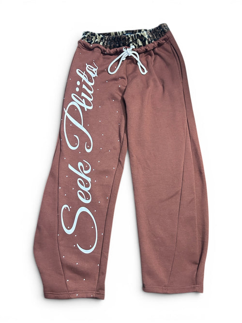 Leopard Luxe Sweatpants (Brown)